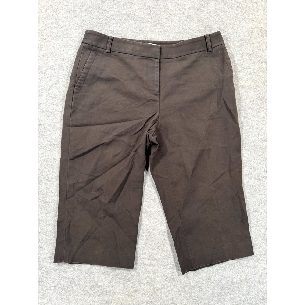Ann Taylor LOFT Capri Pants Womens 6P Brown Flat Front Pockets Mid Rise Casual